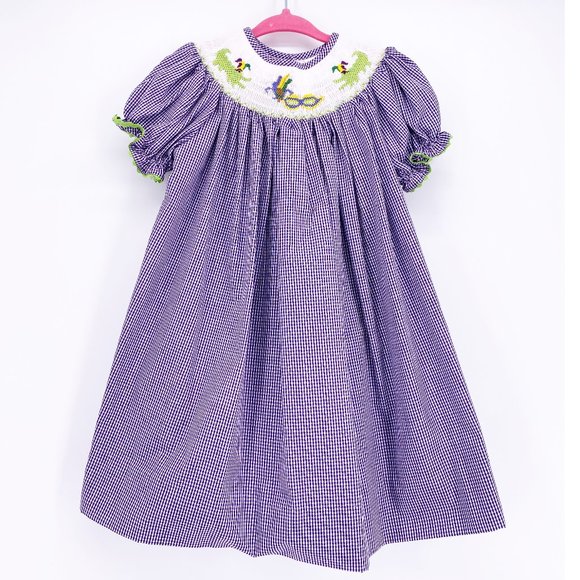 Southern Sweet | Mardi Gras Smock Dress 24M